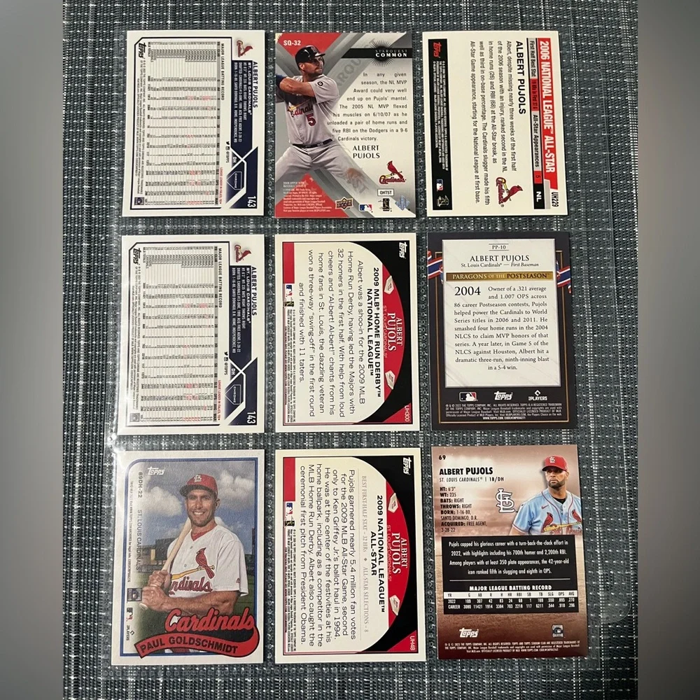 ⚾️ Albert Pujols MLB Baseball Sports Trading Card, Lot of 9 Cards